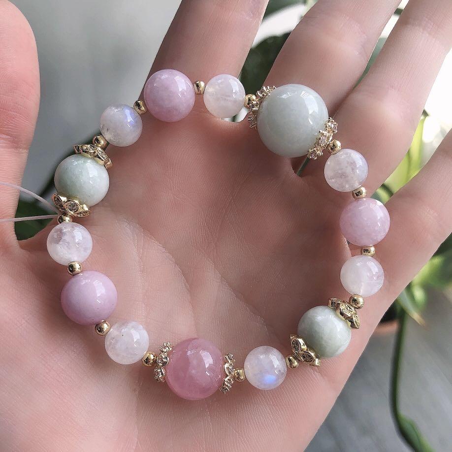 Jade and rose shop quartz bracelet