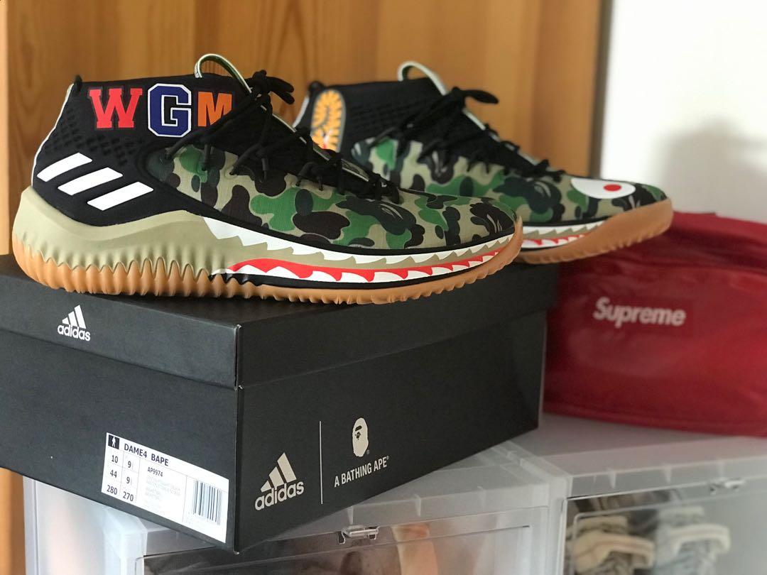 Dame 4 Bape US10 Men s Fashion Footwear Sneakers on Carousell