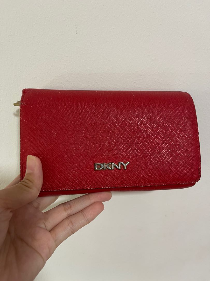 DKNY Red Wallet Women s Fashion Bags Wallets Wallets Card Holders on Carousell