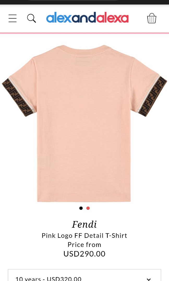 FENDI Tシャツ 10 ピンク（Fendi Kids Pink Logo FF Tee, Luxury