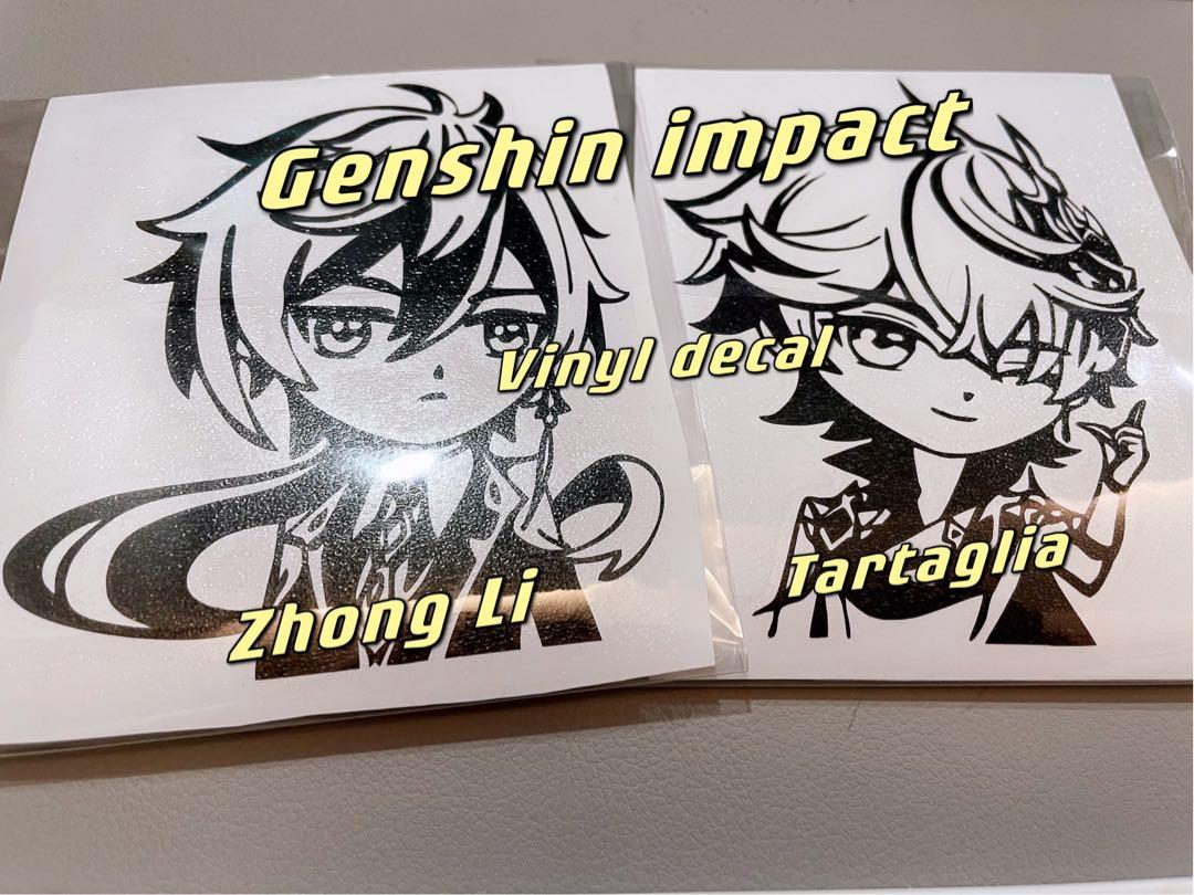 Genshin Impact Vinyl Decal Zhong Li Tartaglia Xiao Diluc Venti Kazuha Sticker Tablet Mug Laptop Car Hobbies Toys Stationery Craft Handmade Craft On Carousell
