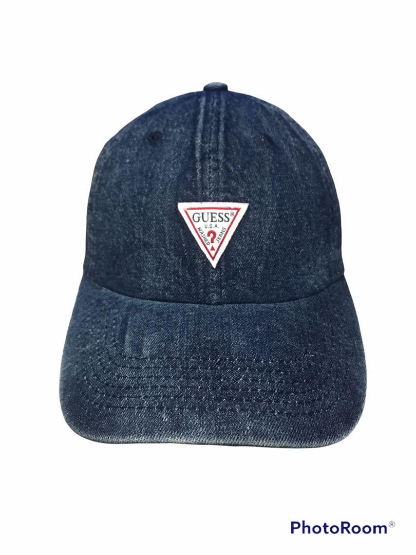 Guess denim cap, Men's Fashion, Watches 