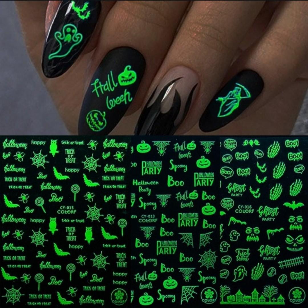 Glow in the store dark halloween nails