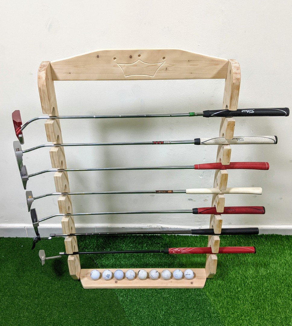 Handmade Solid Pine Wood Golf Putter Rack for your Scotty Camerons