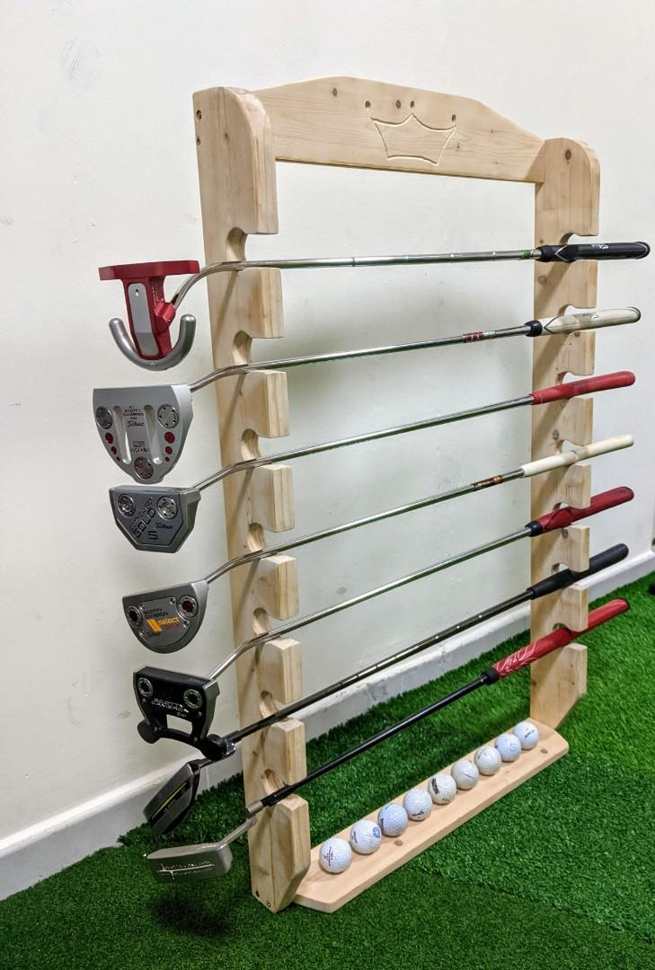 Handmade Solid Pine Wood Golf Putter Rack for your Scotty Camerons