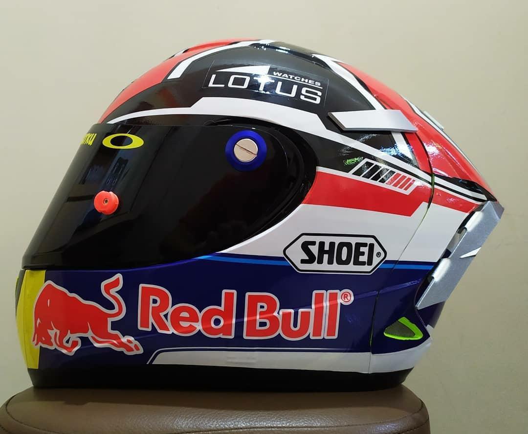Helm full face red bull sales