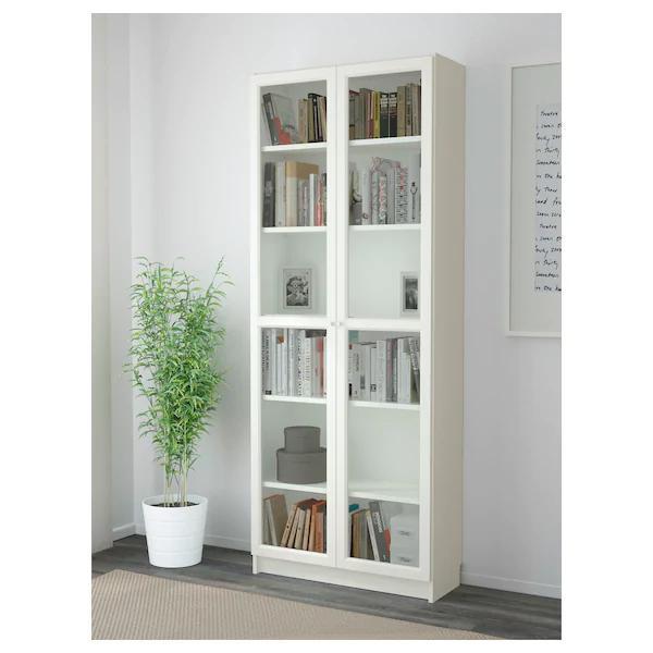IKEA Billy Bookcase White Display Glass Combination, Furniture & Home