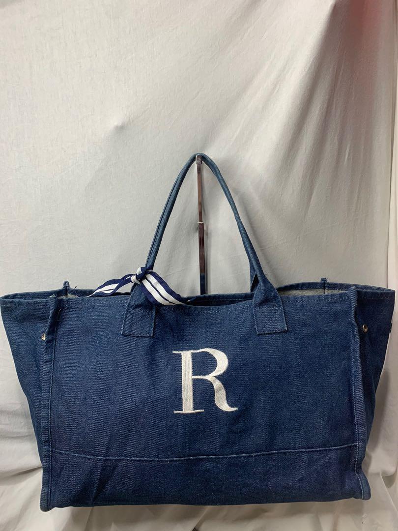 Mud pie leather initial sales tote bag