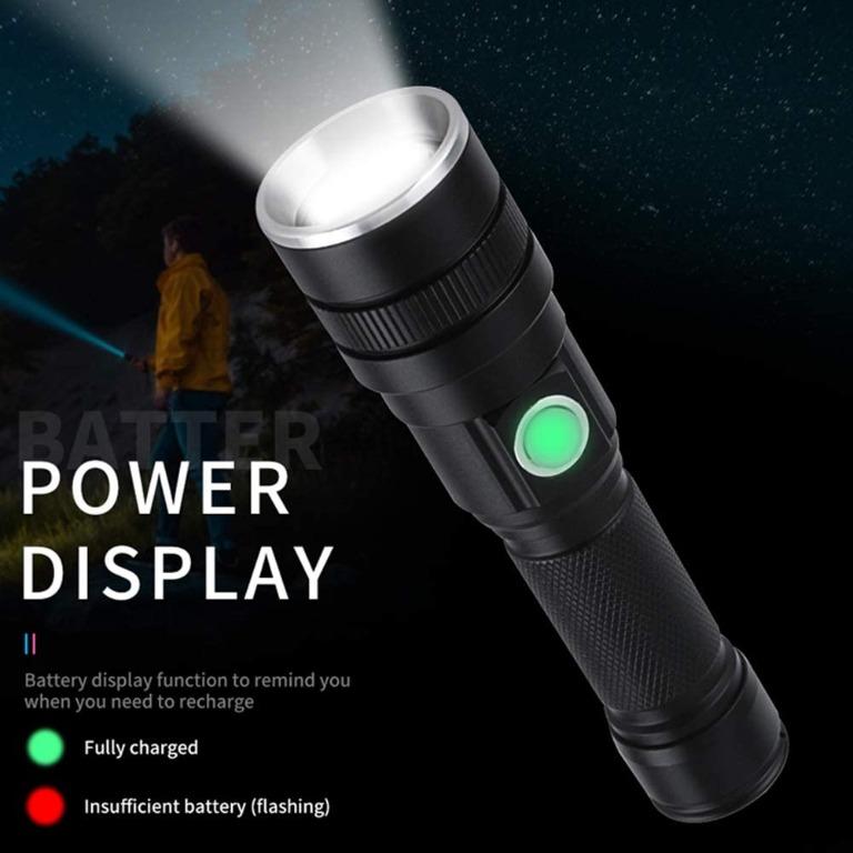 K3179] LED XHP50 Torch, 6000 Lumens Rechargeable Tactical Flashlight Super  Bright Handheld Flashlights with Modes Waterproof Zoomable Lamp for  Hiking Camping Emergency, Sports Equipment, Hiking  Camping on Carousell