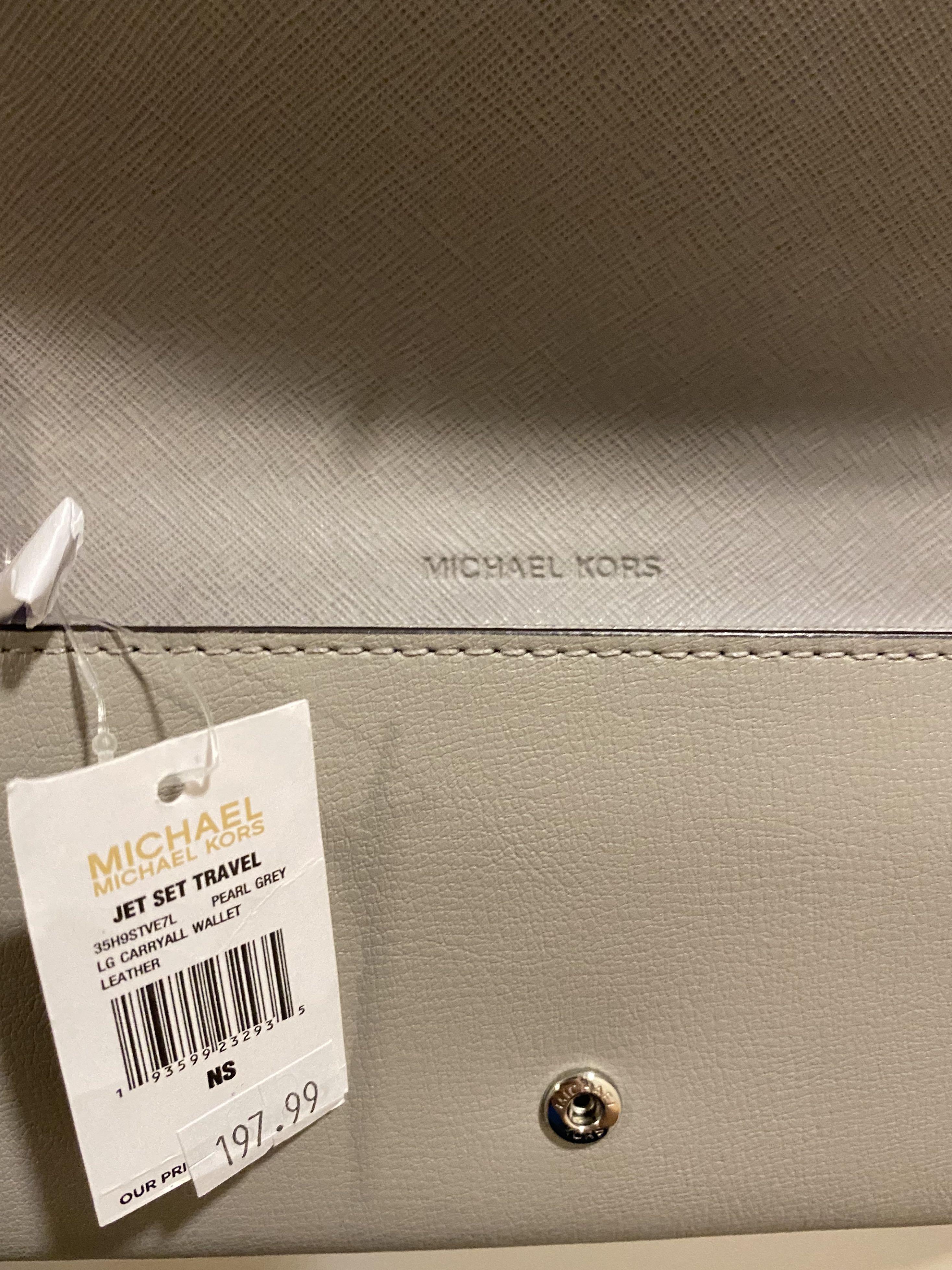 michael kors white and brown wallet
