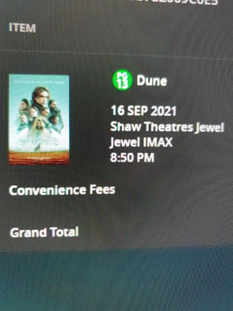 Movie Tickets DUNE in IMAX, Tickets & Vouchers, Event Tickets on