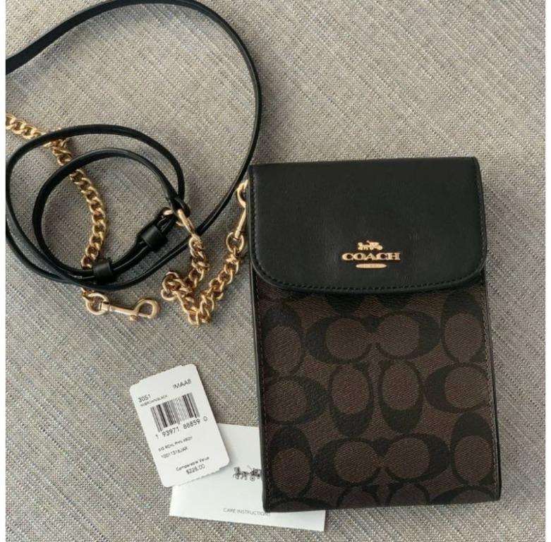 New Coach Original Rachel Phone Crossbody In Signature Canvas Dark Brown Crossbody Sling Phone Bag For Women Come With Complete Set Suitable For Gift Women S Fashion Bags Wallets On Carousell