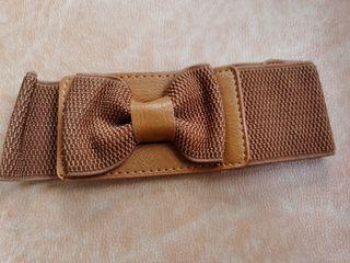 New-brown ribbon elastic belt