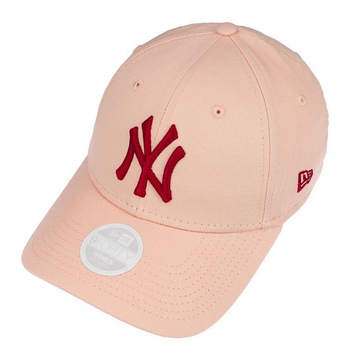 NY New York Yankees MLB New Era 9Forty For Women Curve Adjustable Rose Gold with Blood Red