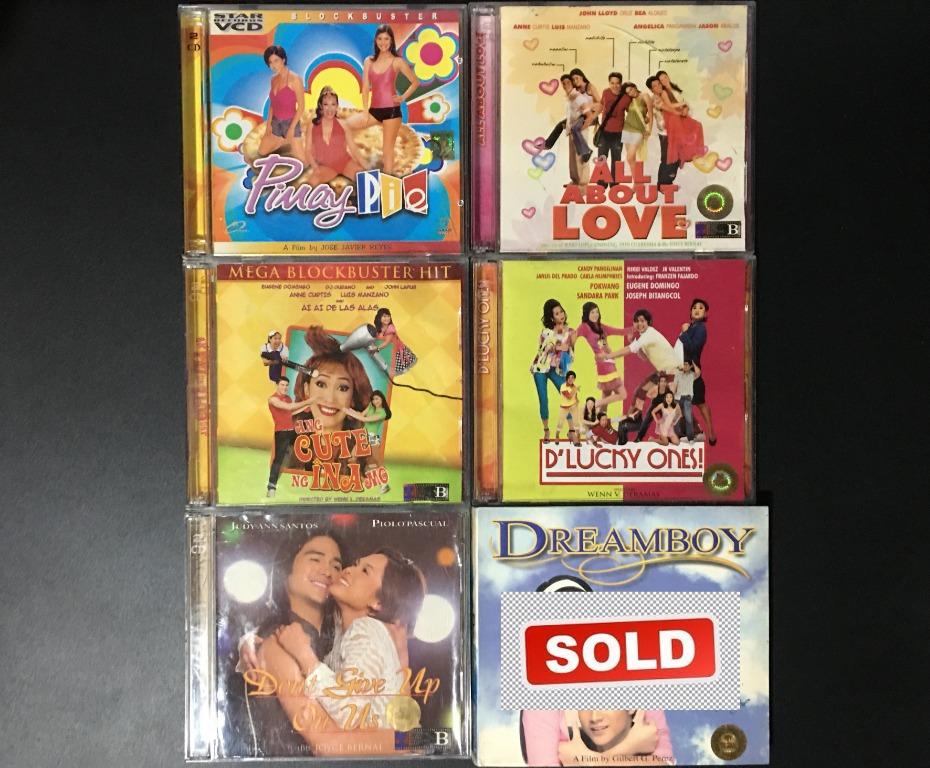 Original Tagalog Movies VCDs (Category: CDs & DVDs) located in Antipolo. Submitted by dwantfulthings (Listing ID 1111306482, Image 1). Description: P350 each. Last price. Titles: 1. Dreamboy - SOLD 2. All About Love 3. Don't Give Up On Us 4. Ang Cute Ng Ina Mo 5. D Lucky Ones! 6. Pinay Pie Condition: Good/Very good. Shipping via Lalamove at buyer's expense. Buyers are encourage to book on their own. Payment through GCash ONLY. No LBC COP or COD. 