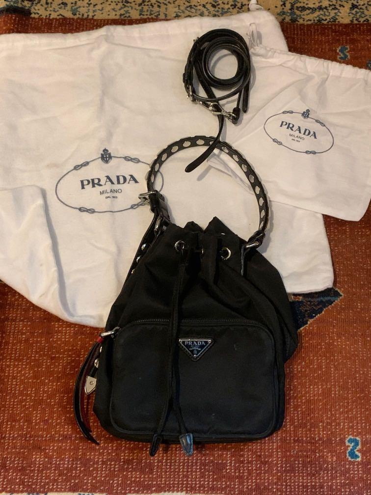 Prada studded new arrivals bucket bag