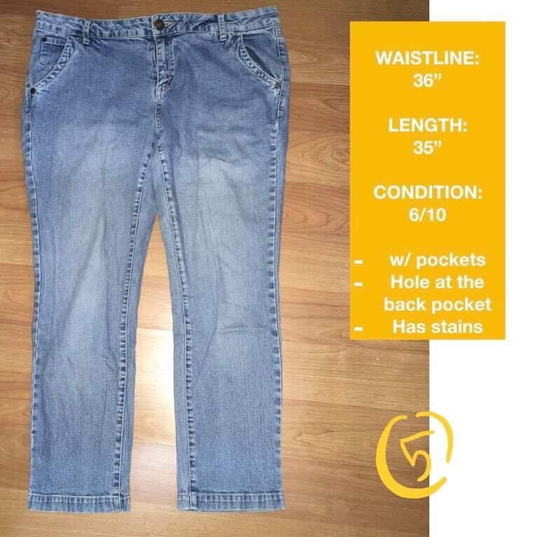 [PRELOVED] BLUE DENIM JEANS PLUS SIZE THRIFT UKAY (Category: Jeans) located in Quezon City. Submitted by bargainmartph (Listing ID 1113648463, Image 2). Description: 👉 HELLO! THIS IS BARGAIN MART PH 😬 ✅ ONHAND ✅ PLEASE CHECK PHOTOS FOR ITEM CONDITION ✅ PRELOVED ✅ KINDLY MANAGE YOUR EXPECTATIONS ✅ ITEMS ARE WELL USED AND HAVE NORMAL SIGNS OF USAGE ON THEM ✅ ACTUAL COLORS OF THE ITEM MAY DIFFER BECAUSE OF A LOT OF FACTORS (LIGHTING, SCREEN DISPLA