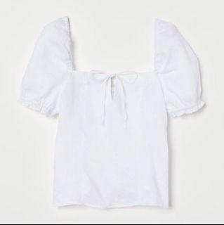 Puff Sleeve Linen Blouse