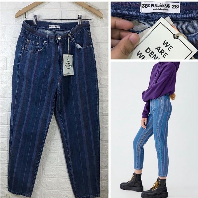 Pull and bear striped mom jeans new arrivals