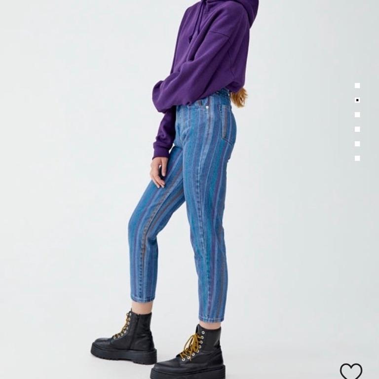 Pull and bear striped mom jeans on sale