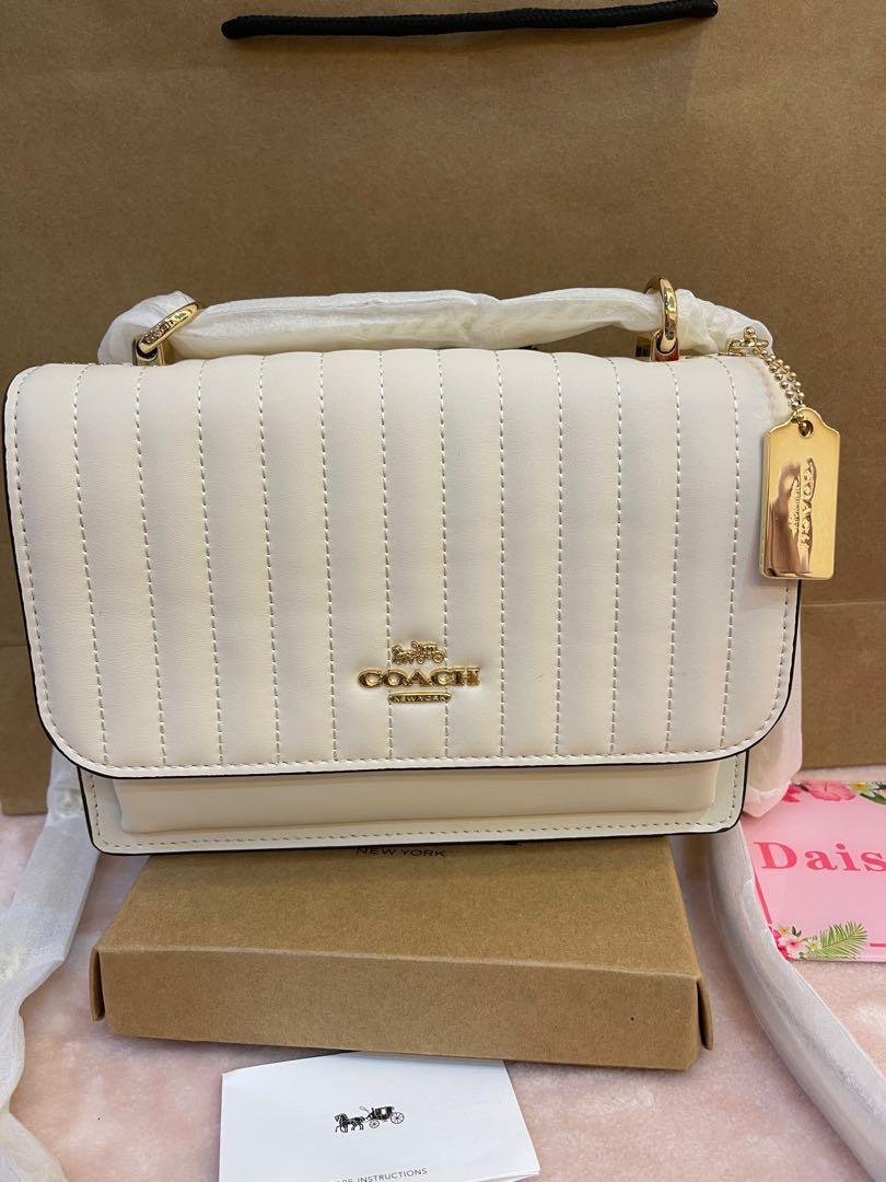 Coach white sling bag discount
