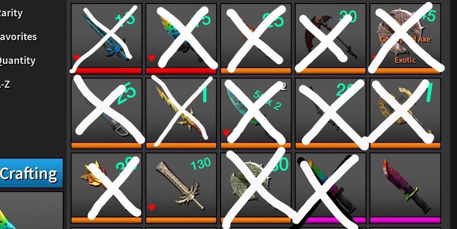 Trading assassin knifes for mm2 knifes, Video Gaming, Gaming Accessories,  Virtual Reality on Carousell