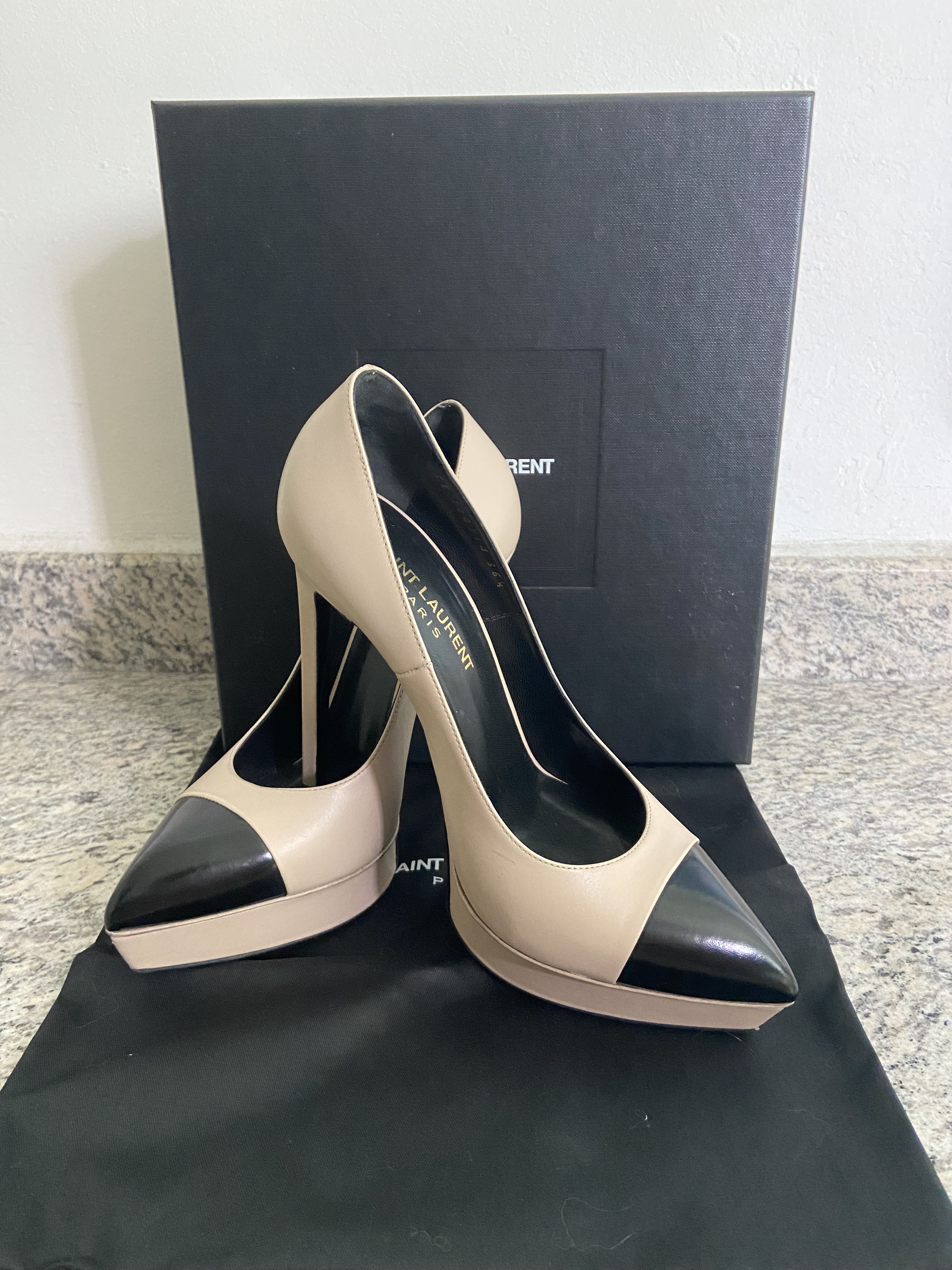 Saint Laurent Nude Heels Leather Women s Fashion Footwear