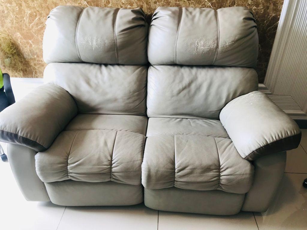 Recliner Sofa Set 2 Seats Fully Leather