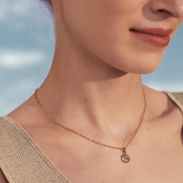Elvina enamel button on sale necklace