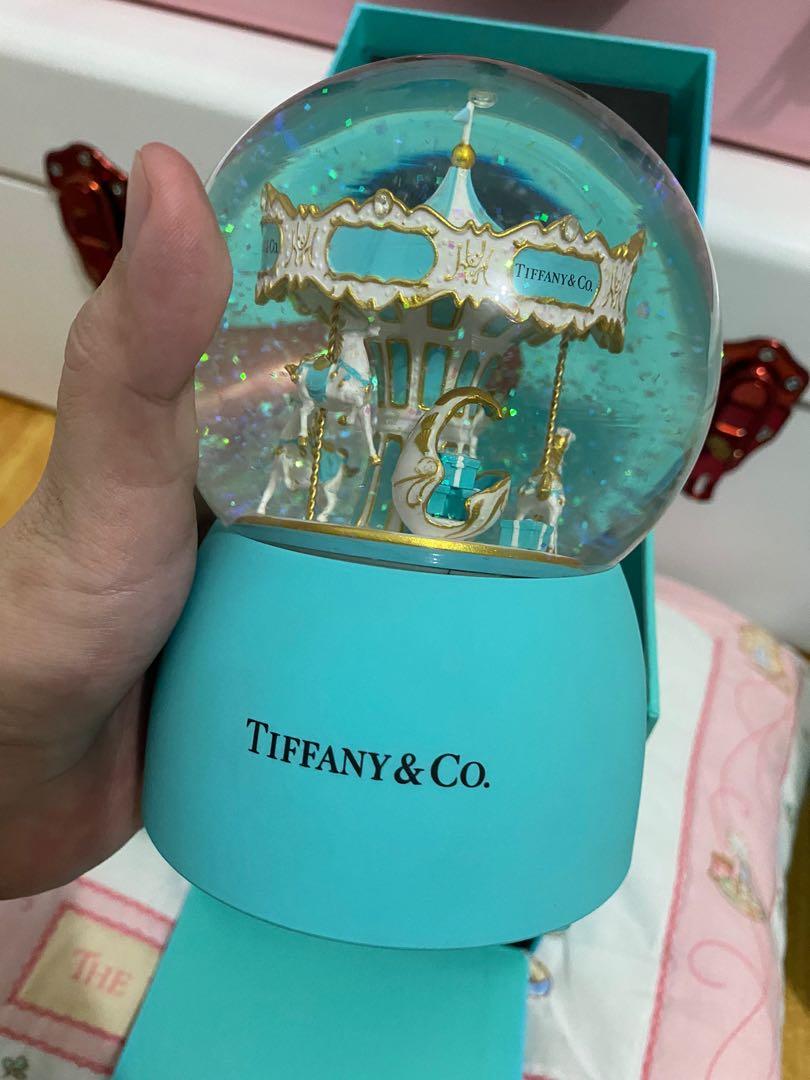 Tiffany & Co. Snow Globe Wood and Glass Blue 973533