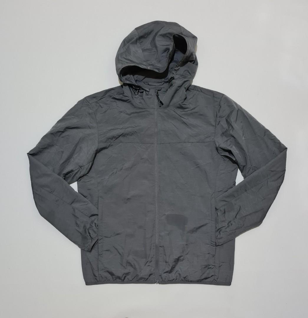 Uniqlo Mens Black Full Zip Hooded Windbreaker Jacket Size XL  eBay