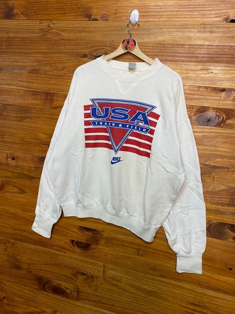 Vintage 90s Nike Usa Track and field sweatshirt Men s Fashion