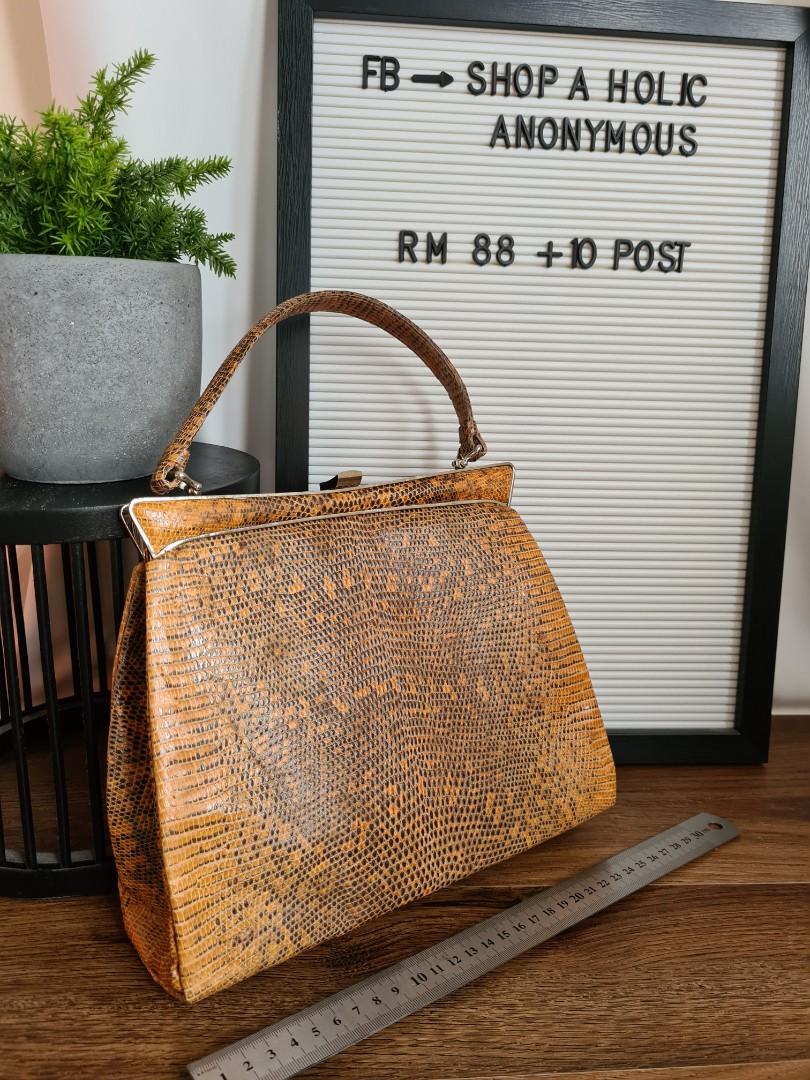 Vintage lizard skin handbag discount