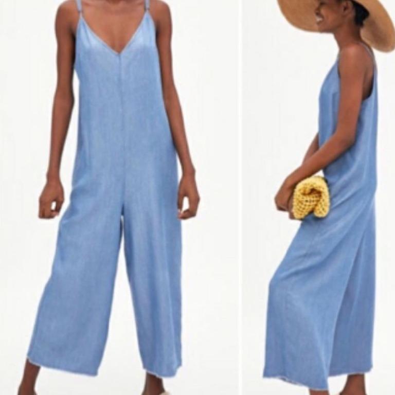 Zara denim jumpsuit, Women's Fashion, Dresses & Sets, Jumpsuits on