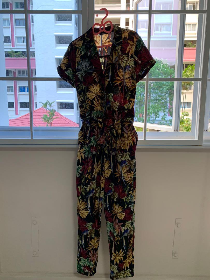 Zara sale printed jumpsuit