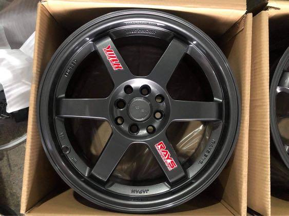 17” TE37 rays gunmetal code 6018 Mags 4Holes pcd 100-114 Bnew (Category: Mags and Tires) located in Quezon City. Submitted by mindanaotyrehaus (Listing ID 1113813102, Image 3). Description: 4pcs 17” TE37 Gunmetal Rays design Brandnew mags code 6018 4 Holes pcd 100-114 x7.5 width/ offset 38 Color: gunmetal sold as 4pcs for 20,000 pesos Mags only * price may change without prior notice * fix price * Cash transaction/ GCash or BDO Online Transfer on