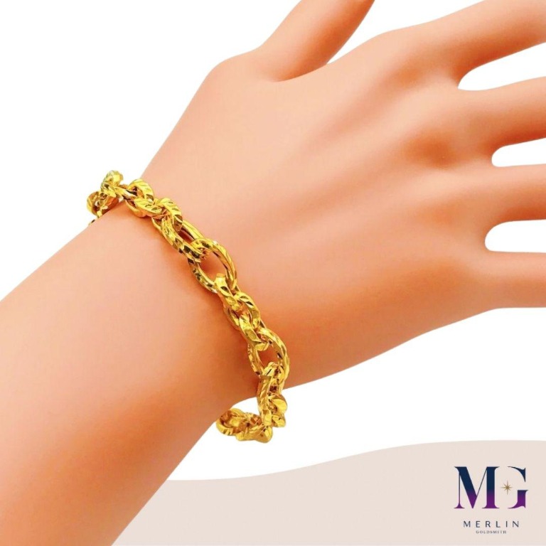 Mens hollow gold bracelet hot sale
