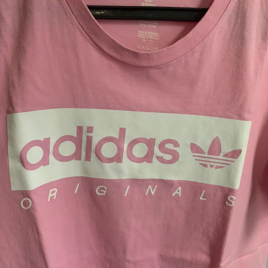 Pink adidas top shirt pacsun