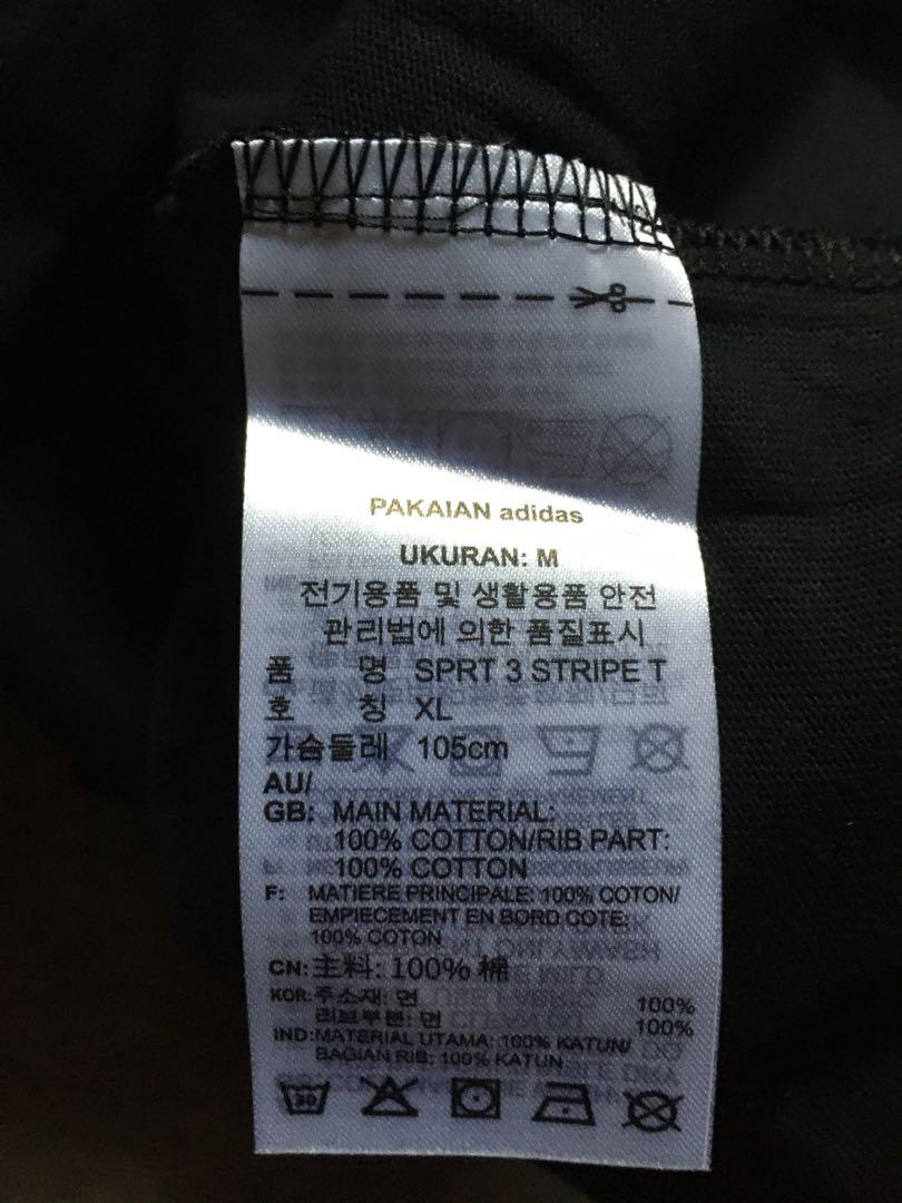 Adidas SPRT 3 -stripes tee, Men's Fashion, Clothes, Tops on Carousell