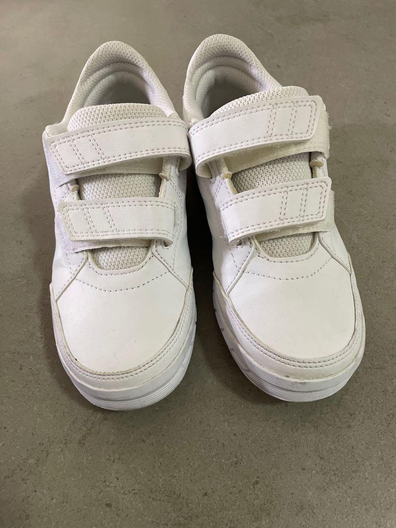 Adidas white hotsell velcro school shoes
