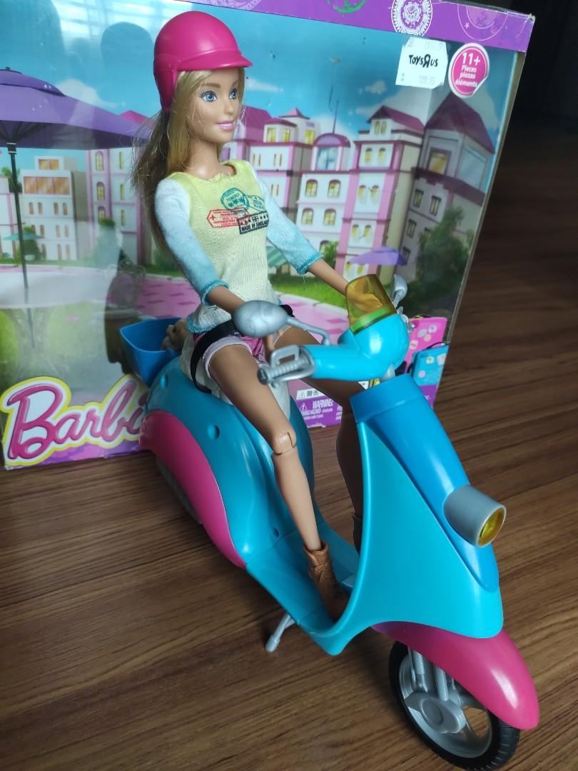 Barbie Pink Passport Blue Scooter Babies Kids Going Out