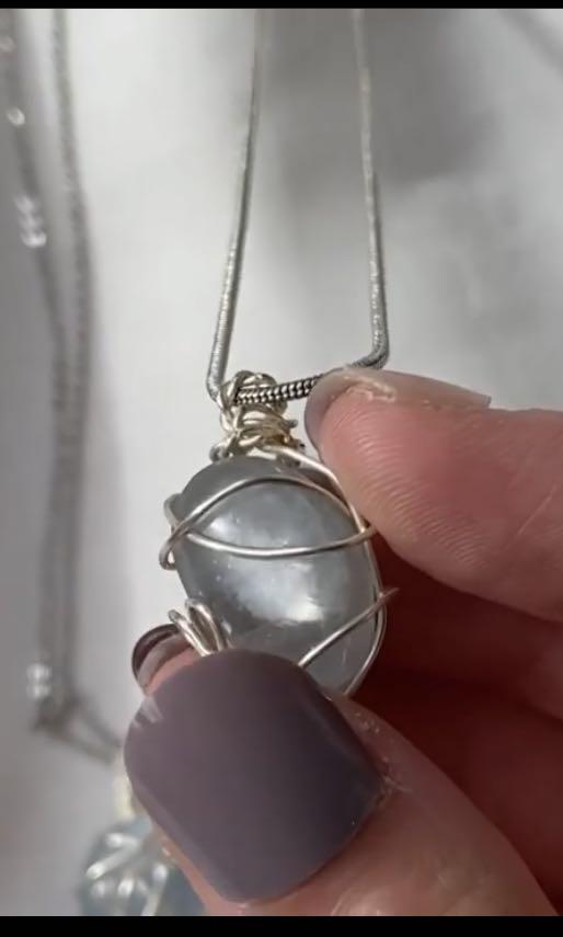 Celestite crystal necklace sales