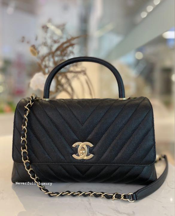 Chanel Coco Handle Medium Black Caviar Series 31, Luxury, Bags