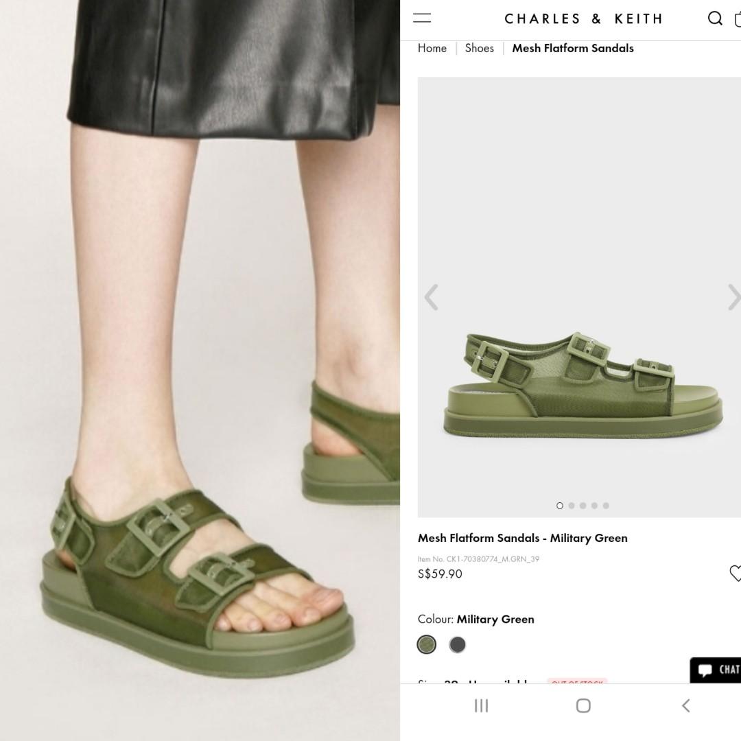 Charles and keith mesh flatform sandals sales