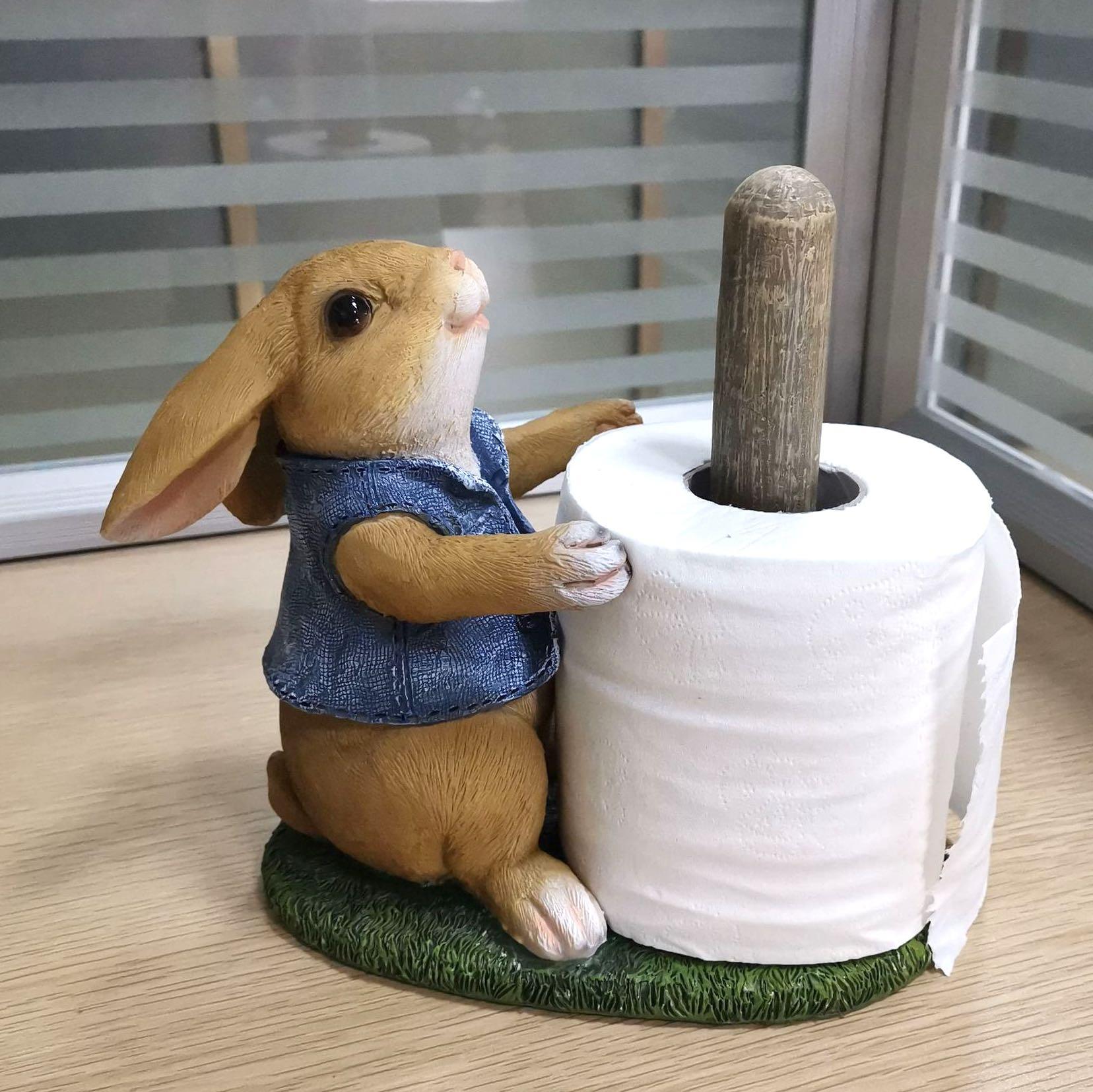 Cute rabbit bunny kitchen roll holder