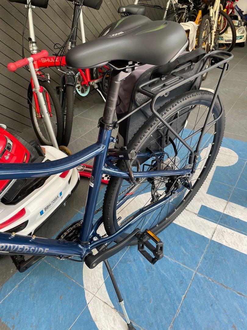 Decathlon Riverside 500 Disc Brake 9sp Hybrid Bike Blue Sports Equipment Bicycles Parts Parts Accessories on Carousell