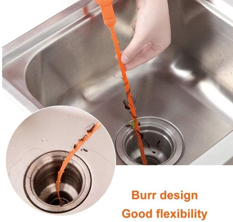 6 Pack Clog Remover Drain Relief Auger Cleaner Tool,sink Drain And Snake  Overflow Cleaning Brush, Sewer Hair Catcher