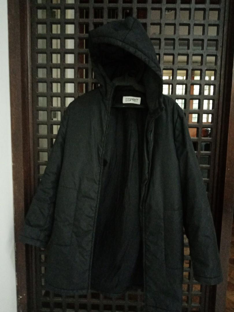 ESPRIT black rain jacket with hood Men s Fashion Coats Jackets