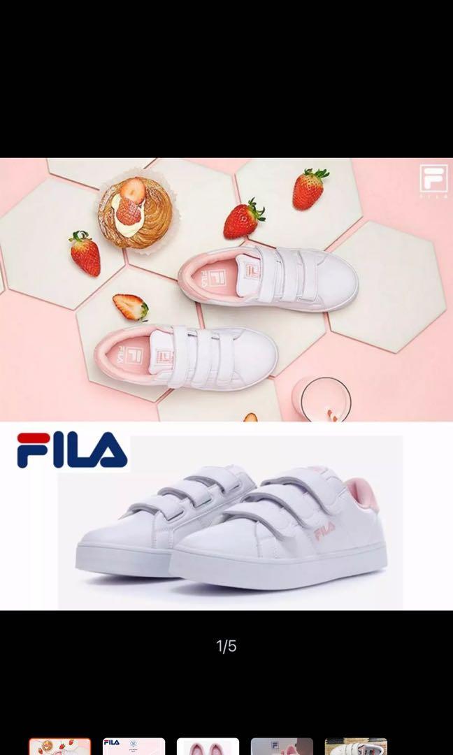 FILA Court Deluxe Velcro Strawberry Milk Women s Fashion
