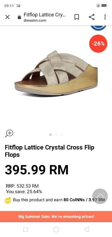 Fitflop lattice crystal top cross slides